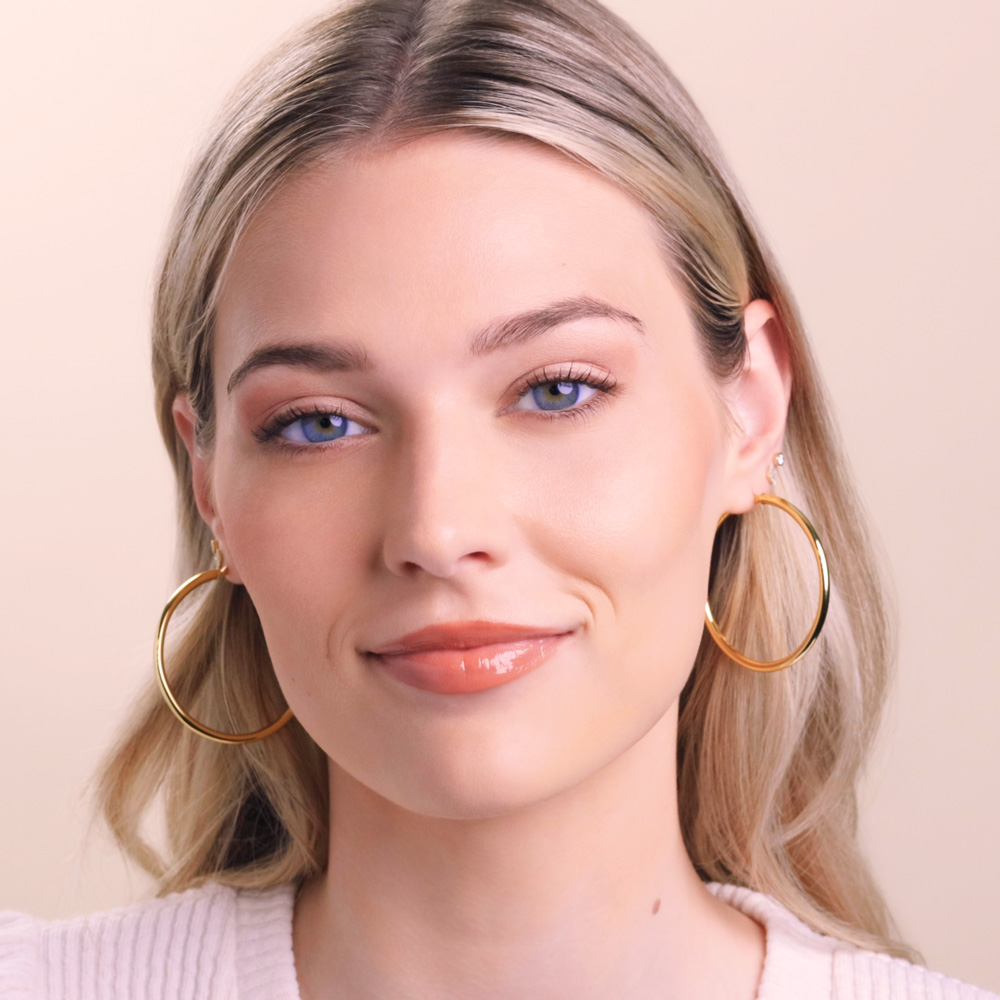 Cass 14K Gold Snap-down Tube Hoop Earrings