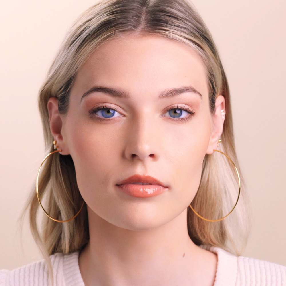 Sage Huggie 14K Gold Snap-down Tube Hoop Earrings