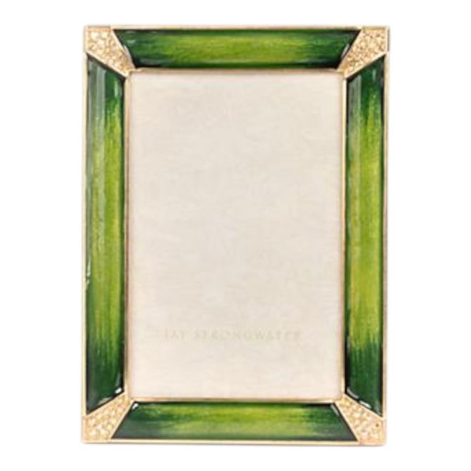 Jay Strongwater Leonard Pave Corner Emerald Frame, 4x6