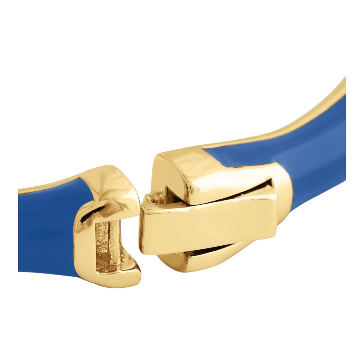 Anabel Aram Bamboo Enameled Hinged Bangle, Mediterranean Blue