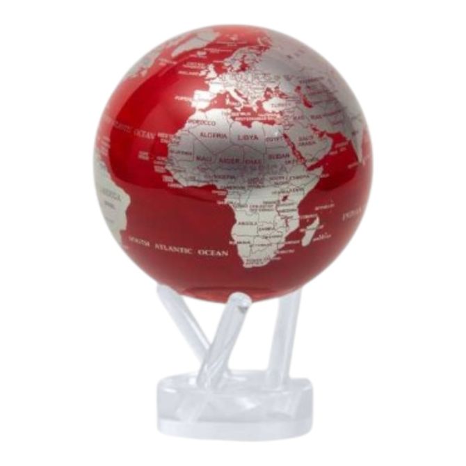 Mova Globe Red and Silver Globe, 6"