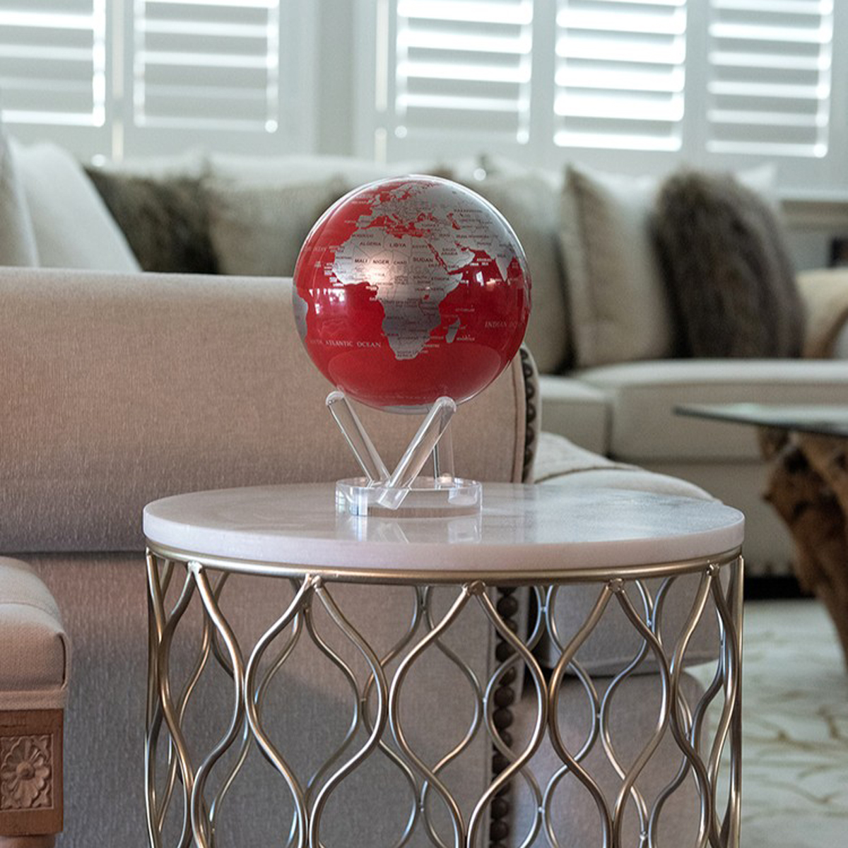 Mova Globe Red and Silver Globe, 6