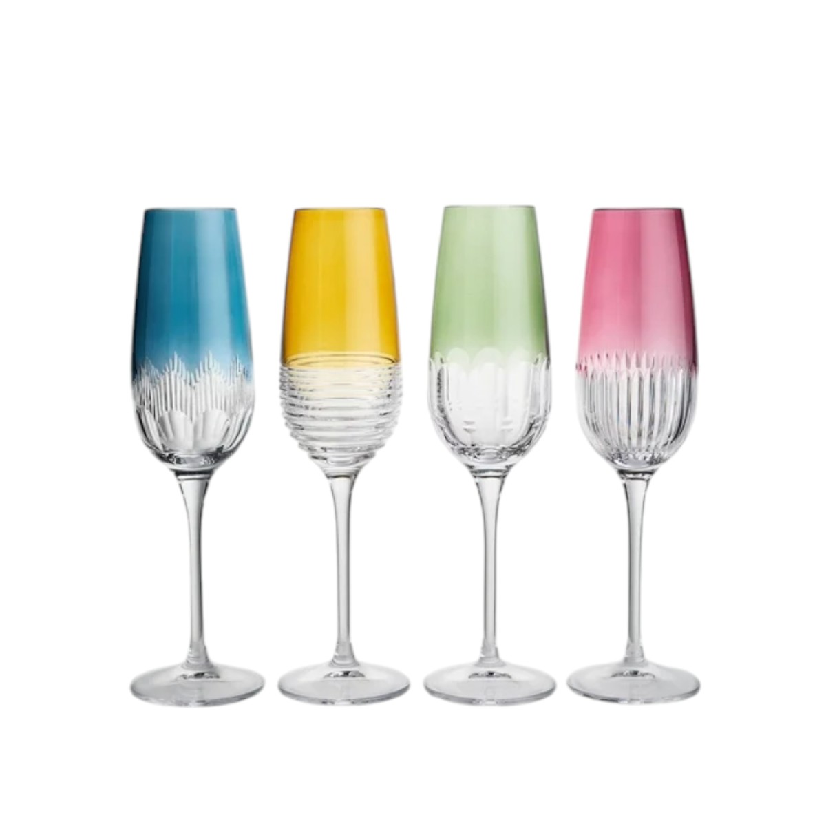 Waterford Mixology Color Flutes, Mixed Set of 4