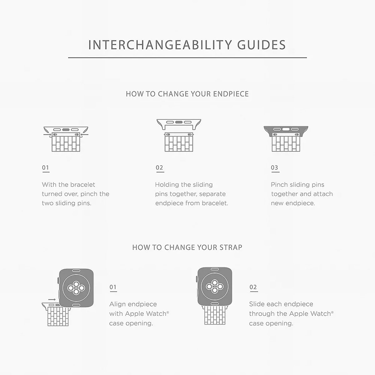 Michele Tapered Seven Link Stainless Steel Bracelet Band for Apple Watch