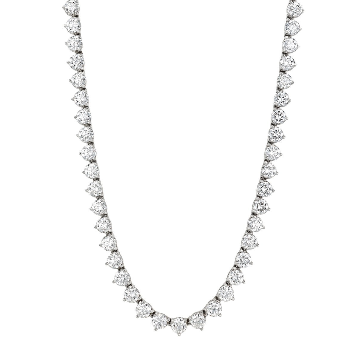 Diamond Riviera Necklace in Platinum, 17