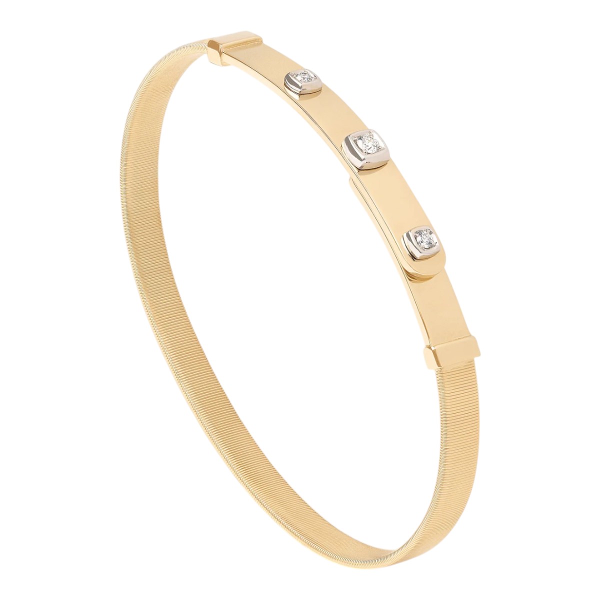 Marco Bicego Masai Diamond 3 Stone Bracelet in Two Tone