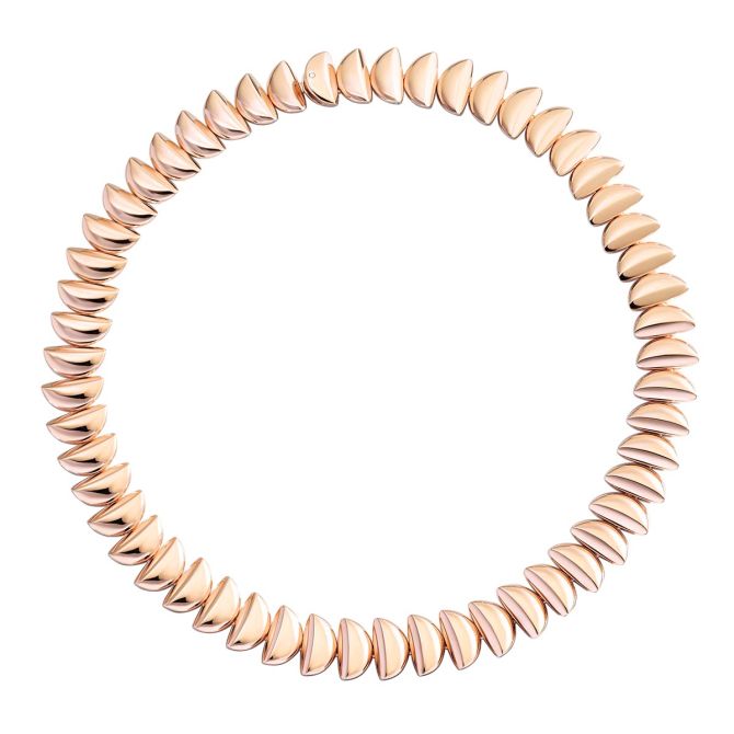 Vhernier Eclisse Endless Yellow Gold Half Moon Collar Necklace