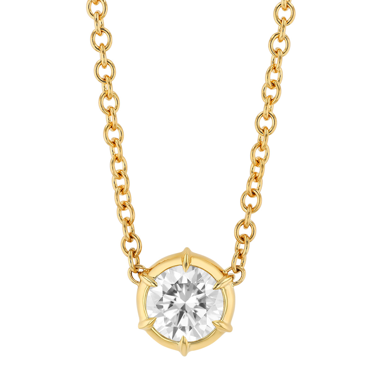 Rahaminov Diamond Solitaire Necklace, 3.02 ct, 16