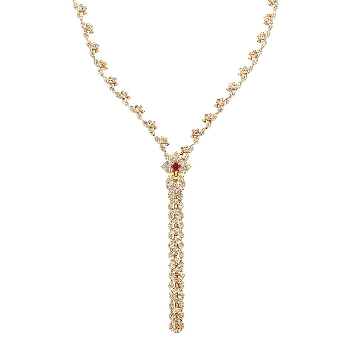 Roberto Coin Venetian Princess Tourmaline & Diamond Zipper Necklace in Yellow Gold, 28