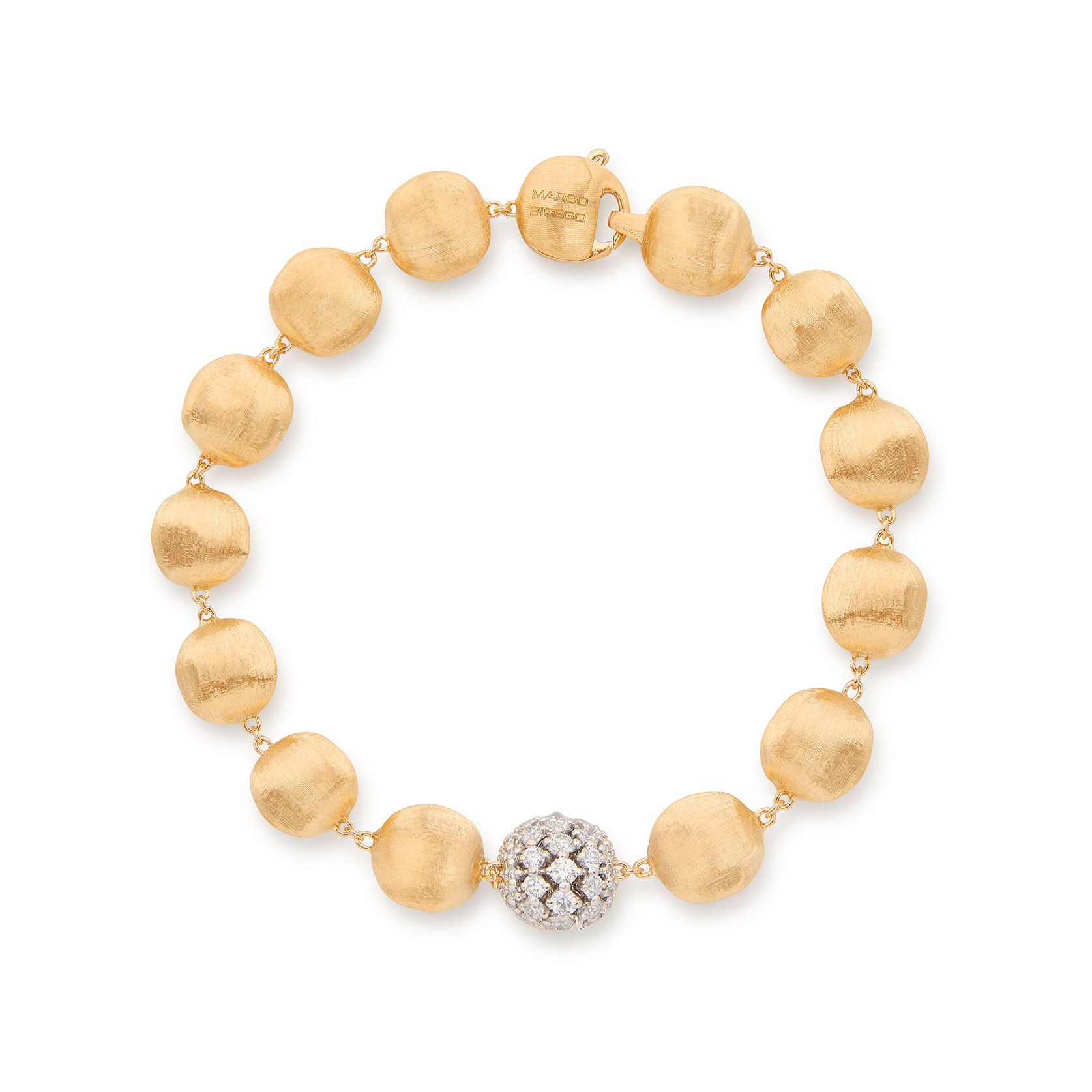 Marco Bicego Africa Alta Diamond Station Bracelet in 18K Yellow Gold