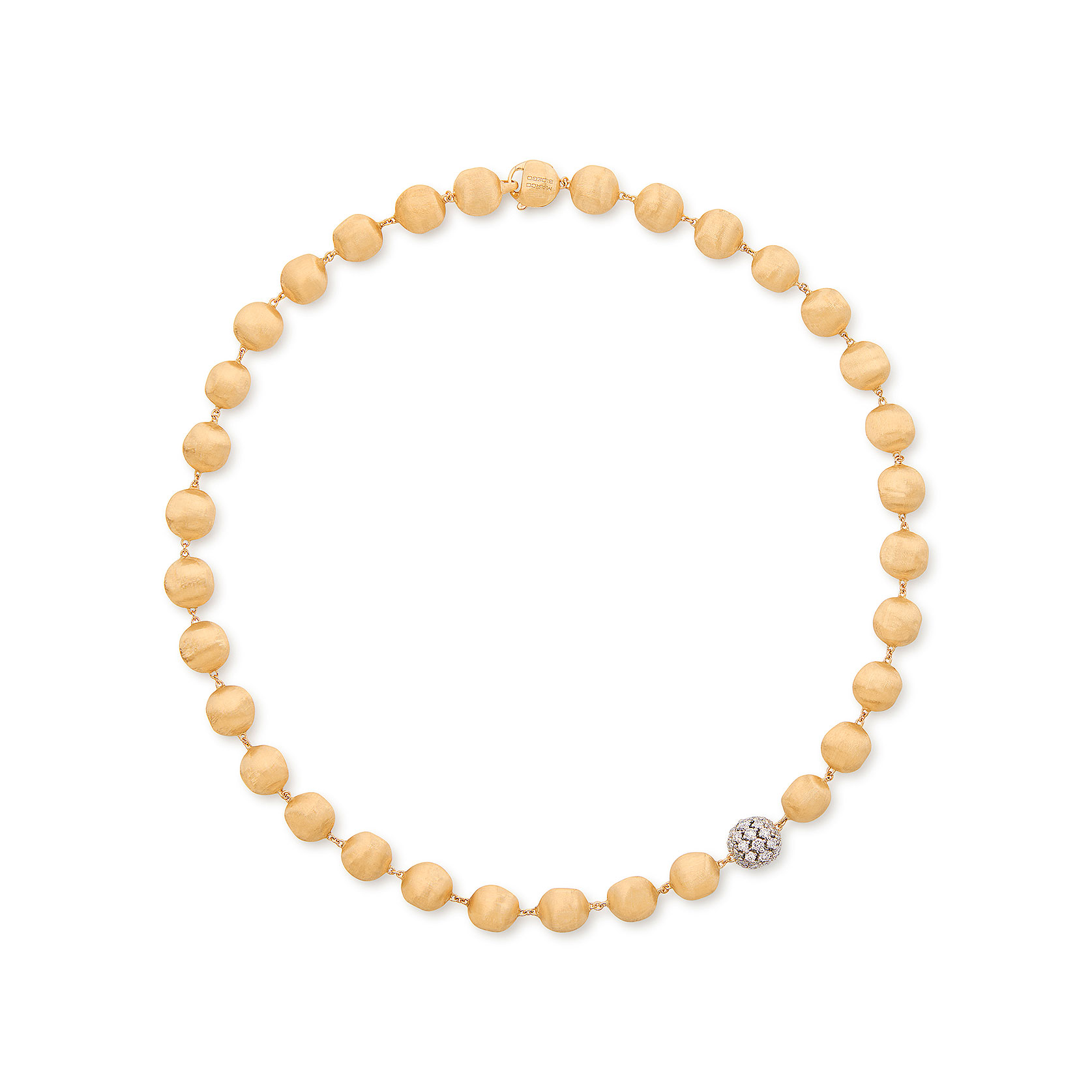 Marco Bicego Africa Alta Diamond Station Necklace in 18K Yellow Gold