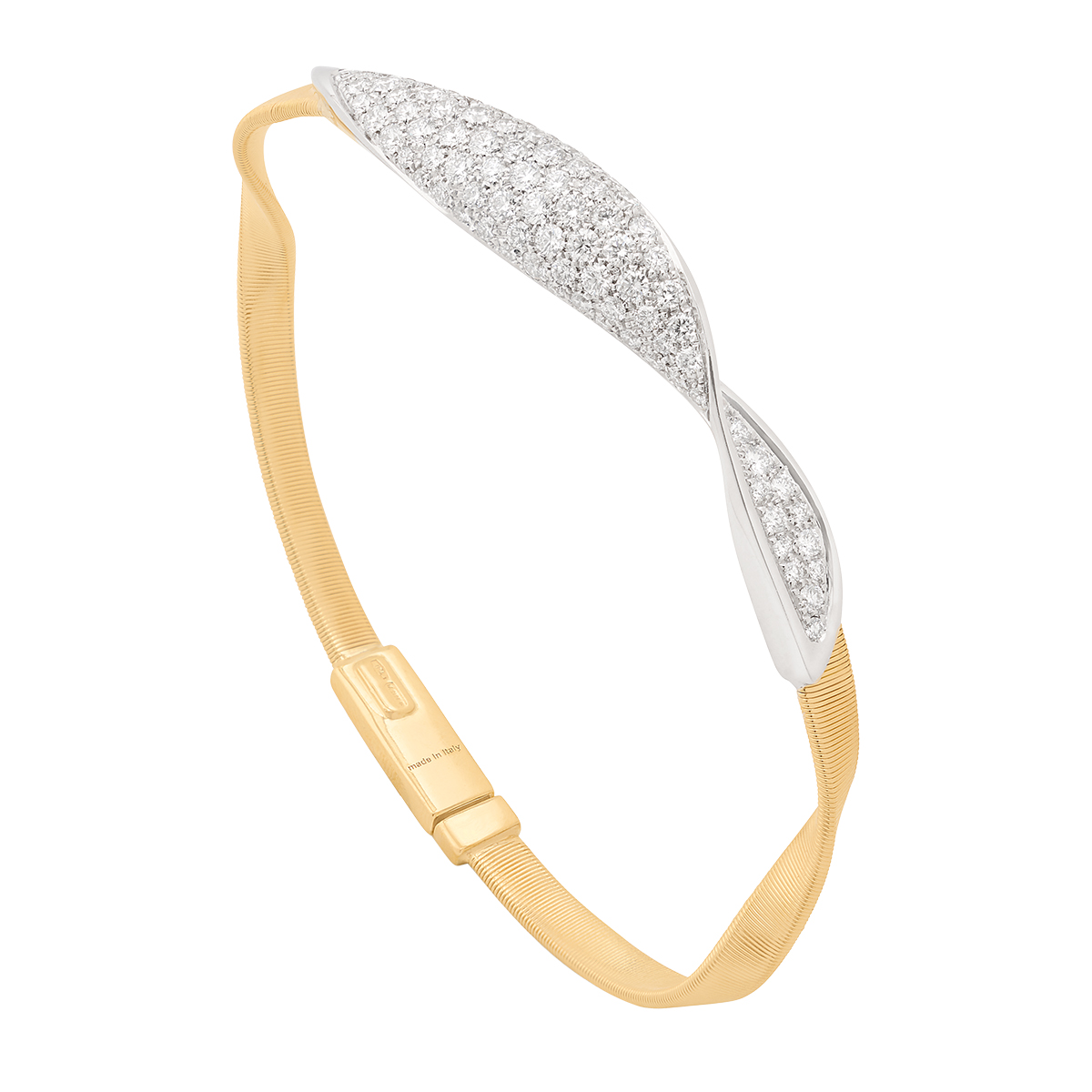 Marco Bicego Marrakech Diamond Pave Twist Bracelet in Two Tone