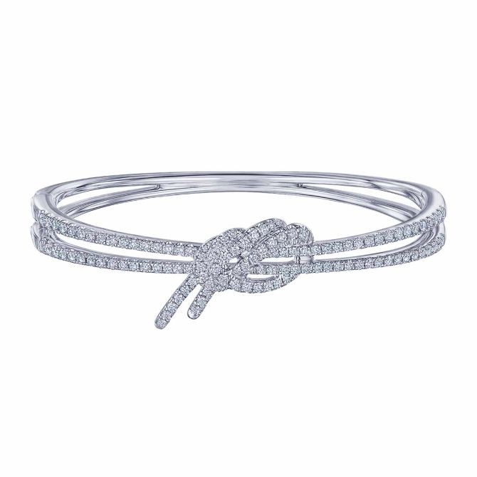 Kwiat Entwine Diamond Knot Bracelet in Platinum