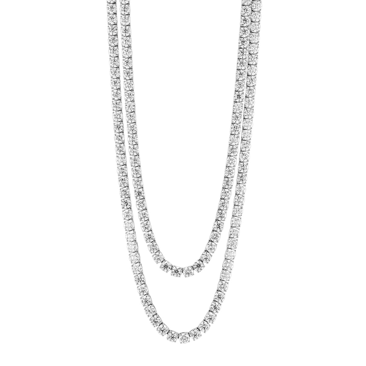 Diamond Riviera Necklace in 18K White Gold, 32