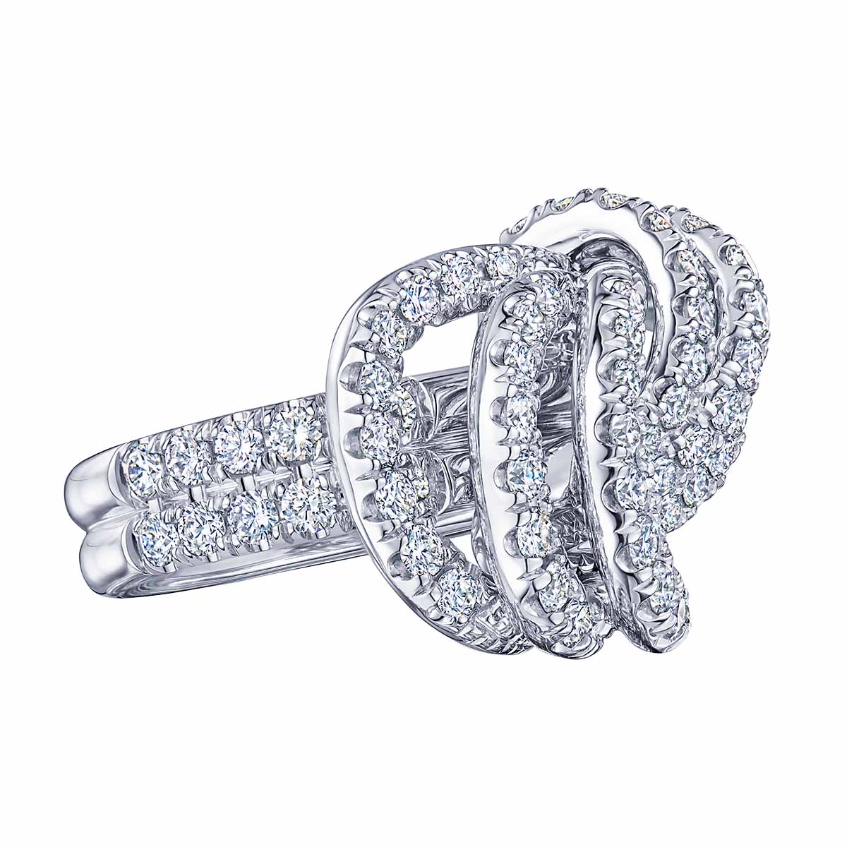 Kwiat Entwine Diamond Knot Ring in Platinum