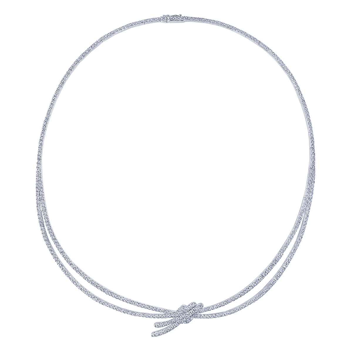 Kwiat Entwine Diamond Knot Necklace in Platinum, 16