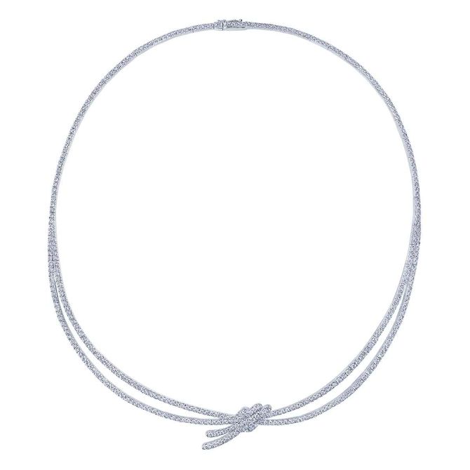 Kwiat Entwine Diamond Knot Necklace in Platinum, 16"