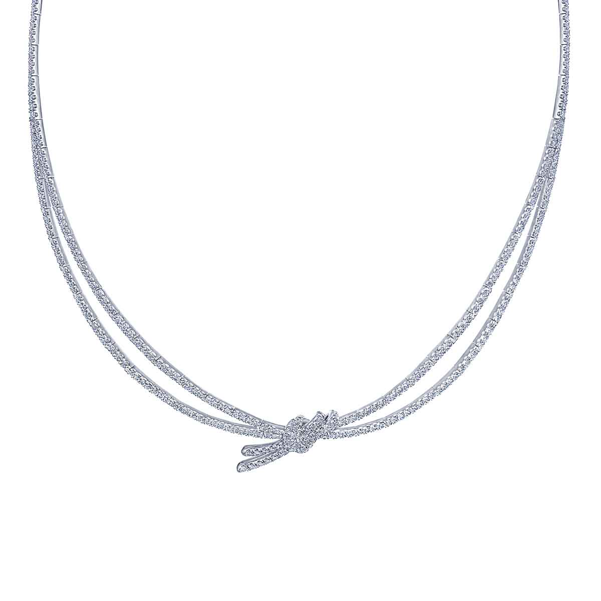 Kwiat Entwine Diamond Knot Necklace in Platinum, 16