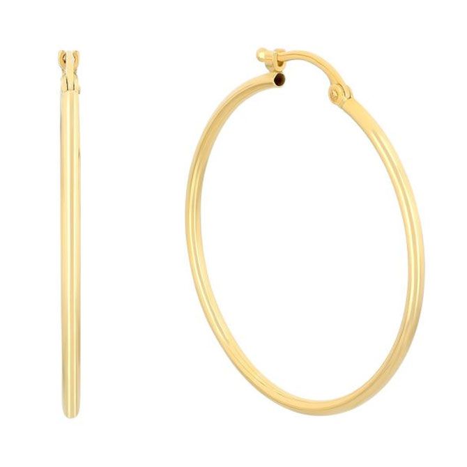 Sage Huggie 14K Gold Snap-down Tube Hoop Earrings