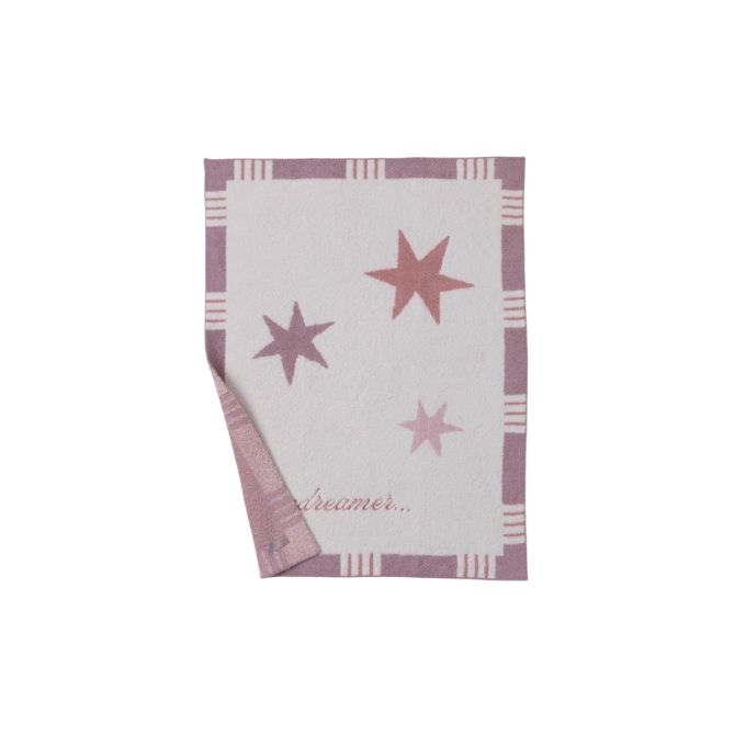 Barefoot Dreams CozyChic Starry Daydreamer Stroller Blanket, Teaberry Multicolored