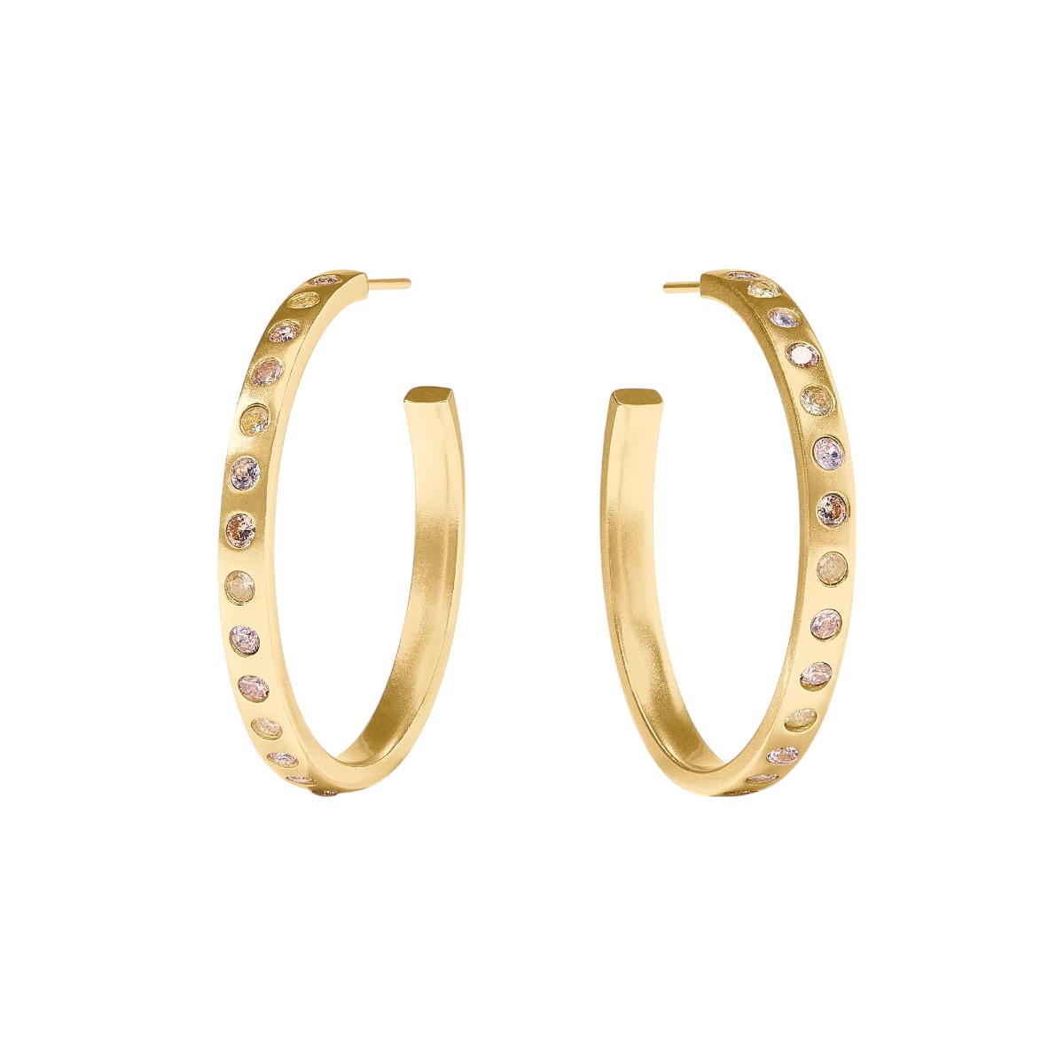Julie Vos Champagne Radiance Rainbow Hoop Earrings, Large