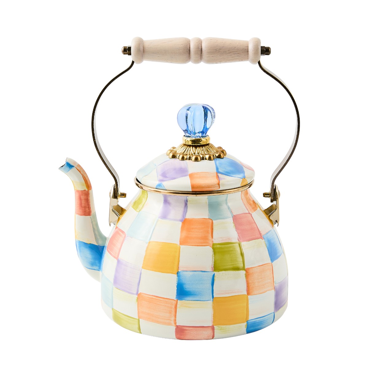 MacKenzie-Childs Confetti Check Tea Kettle, 2QT