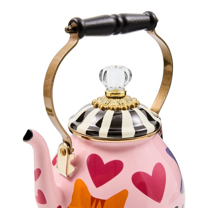 MacKenzie-Childs Cat Love Tea Kettle, 2QT | 89257-1136 | Borsheims
