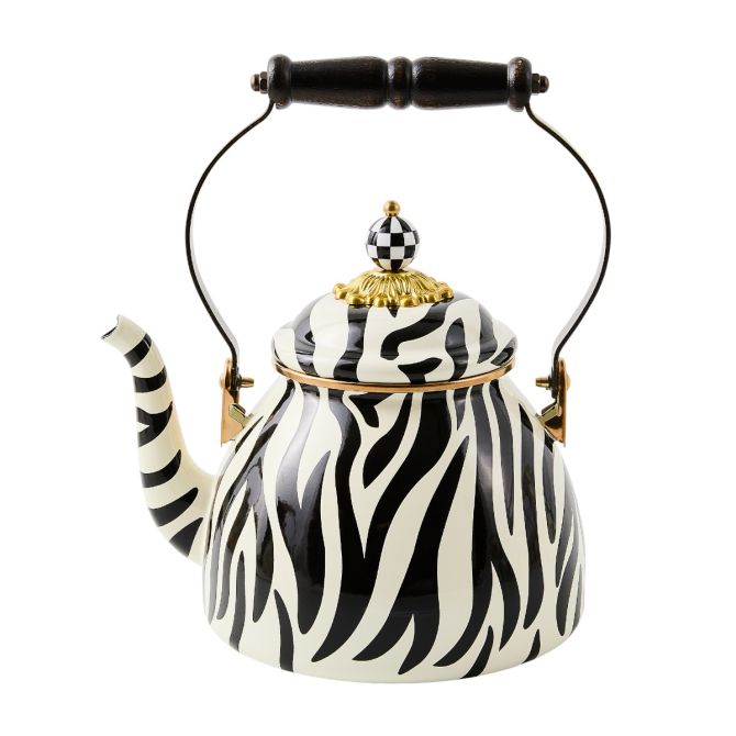 MacKenzie-Childs Zebra Tea Kettle, 2QT