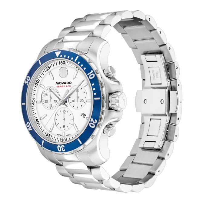 Movado Series 800 Chronograph 42mm Men's Watch, White Dial