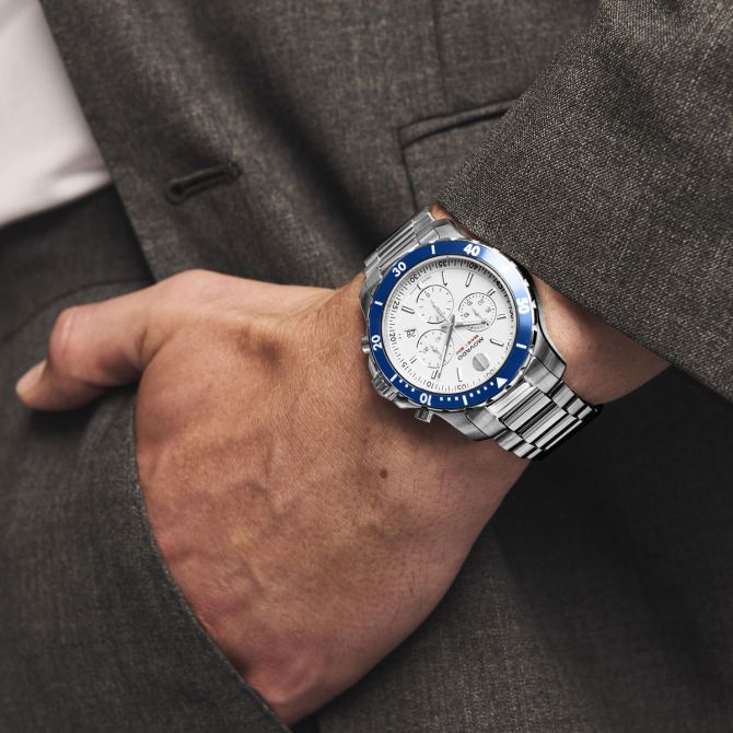 Movado Series 800 Chronograph 42mm Men's Watch, White Dial