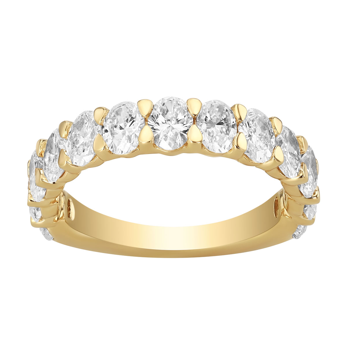 ALTR Lab-Grown Oval Diamond Shared Prong Wedding Band in Yellow Gold