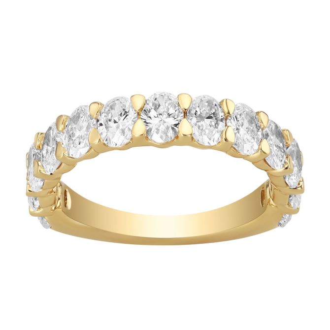 ALTR Lab-Grown Oval Diamond Shared Prong Wedding Band in Yellow Gold