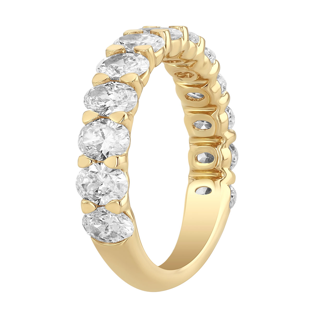 ALTR Lab-Grown Oval Diamond Shared Prong Wedding Band in Yellow Gold