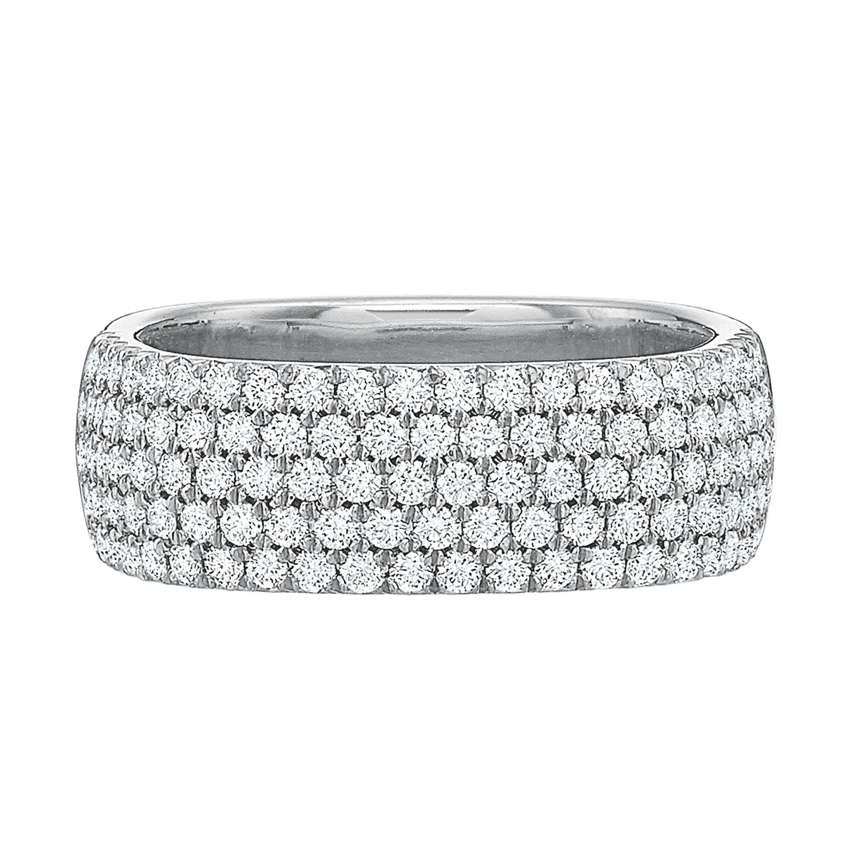 Diamond Pavé Square Wedding Band in Platinum