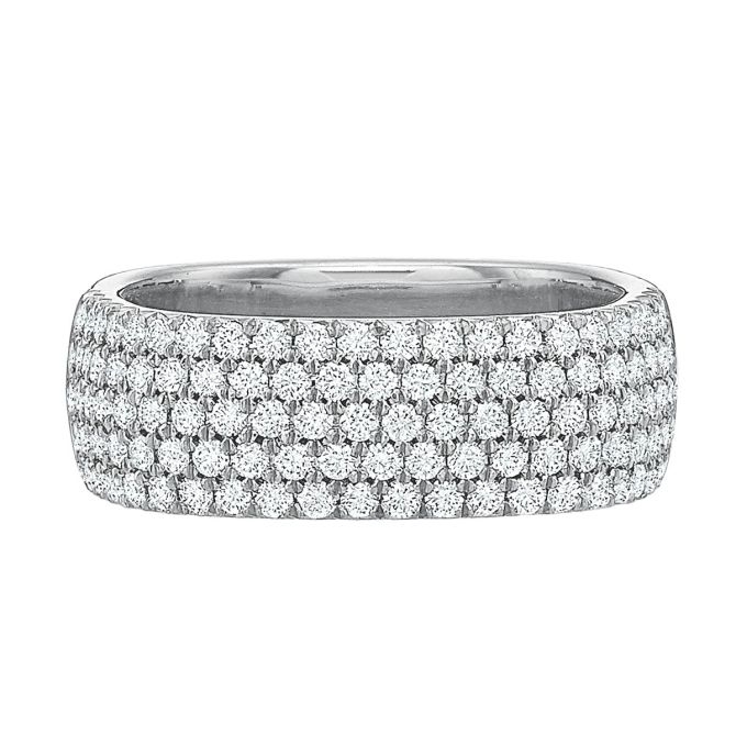 Diamond Pavé Square Wedding Band in Platinum