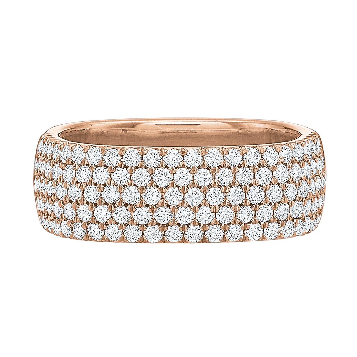 Diamond Pavé Square Wedding Band in Rose Gold