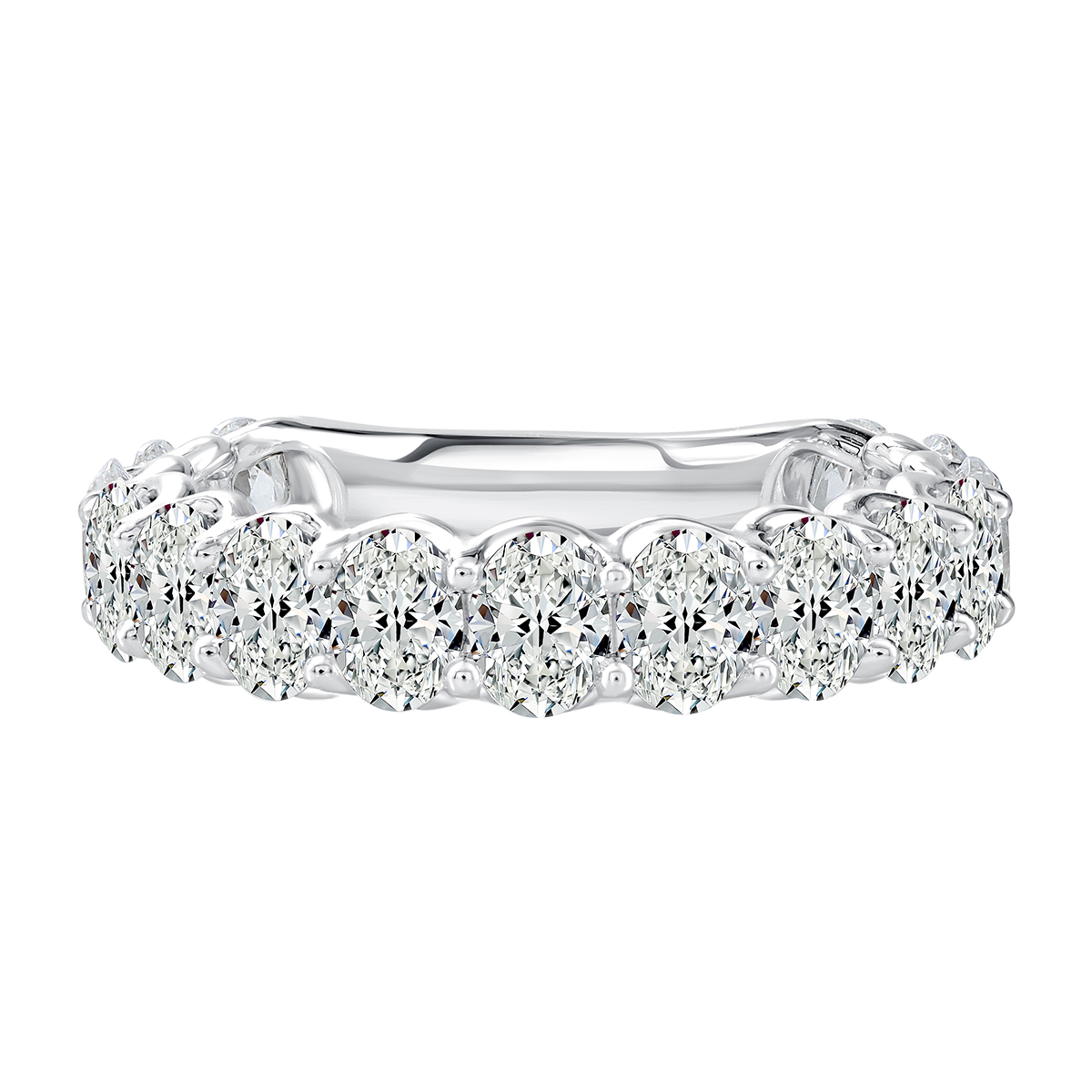 A. Jaffe Oval Diamond Shared Prong Wedding Band in Platinum, 3.00 cttw