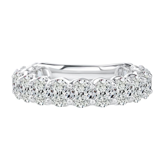 A. Jaffe Oval Diamond Shared Prong Wedding Band in Platinum, 3.00 cttw