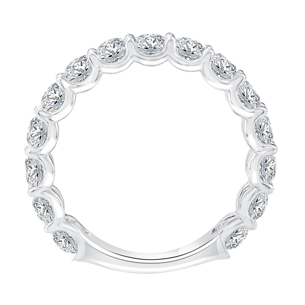 A. Jaffe Oval Diamond Shared Prong Wedding Band in Platinum, 3.00 cttw