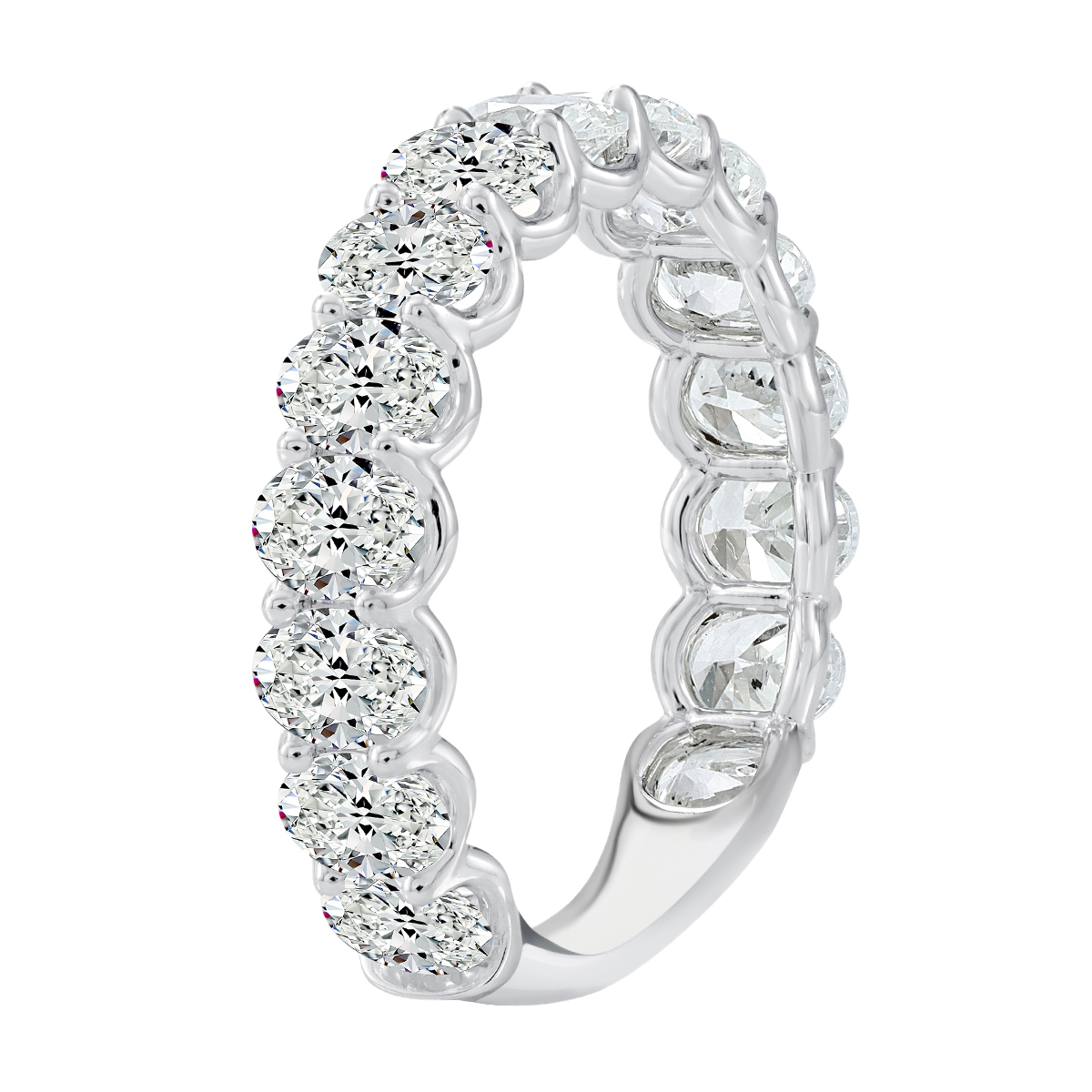 A. Jaffe Oval Diamond Shared Prong Wedding Band in Platinum, 3.00 cttw