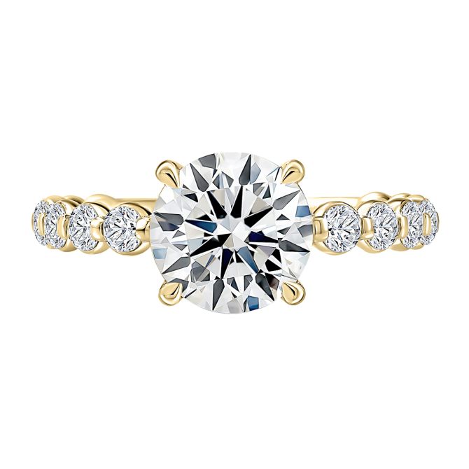 A. Jaffe Round Diamond Engagement Ring Setting in Yellow Gold