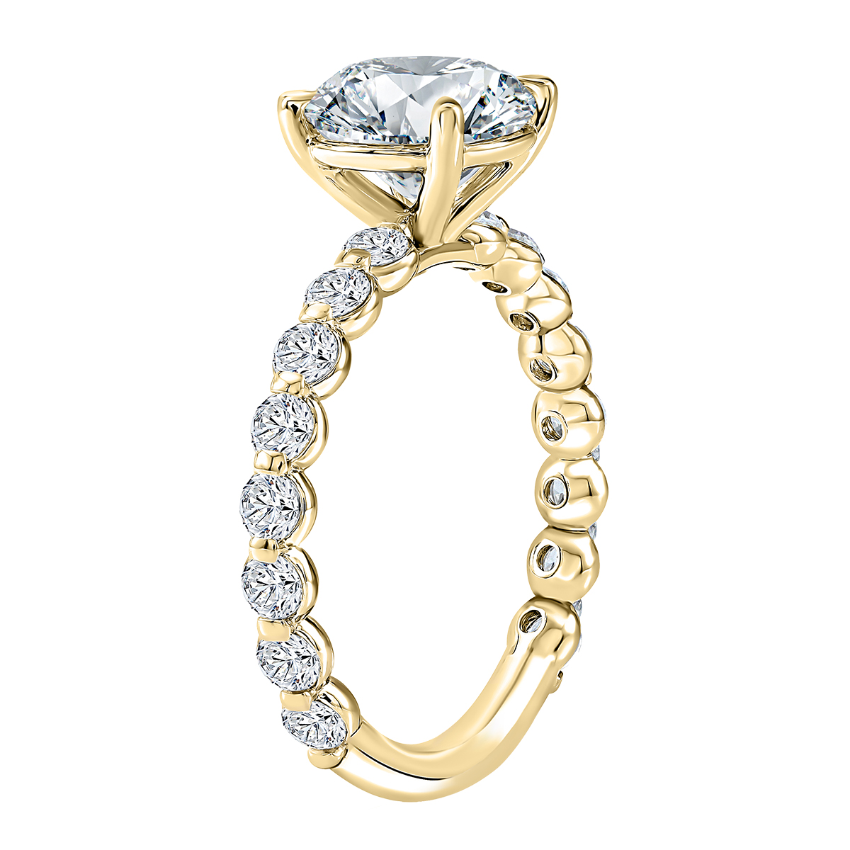 A. Jaffe Round Diamond Engagement Ring Setting in Yellow Gold