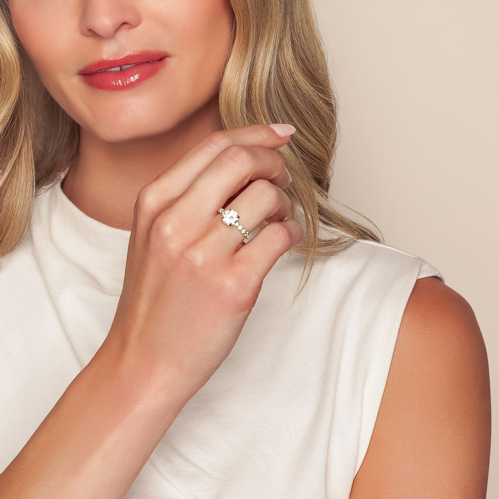 A. Jaffe Round Diamond Engagement Ring Setting in Yellow Gold