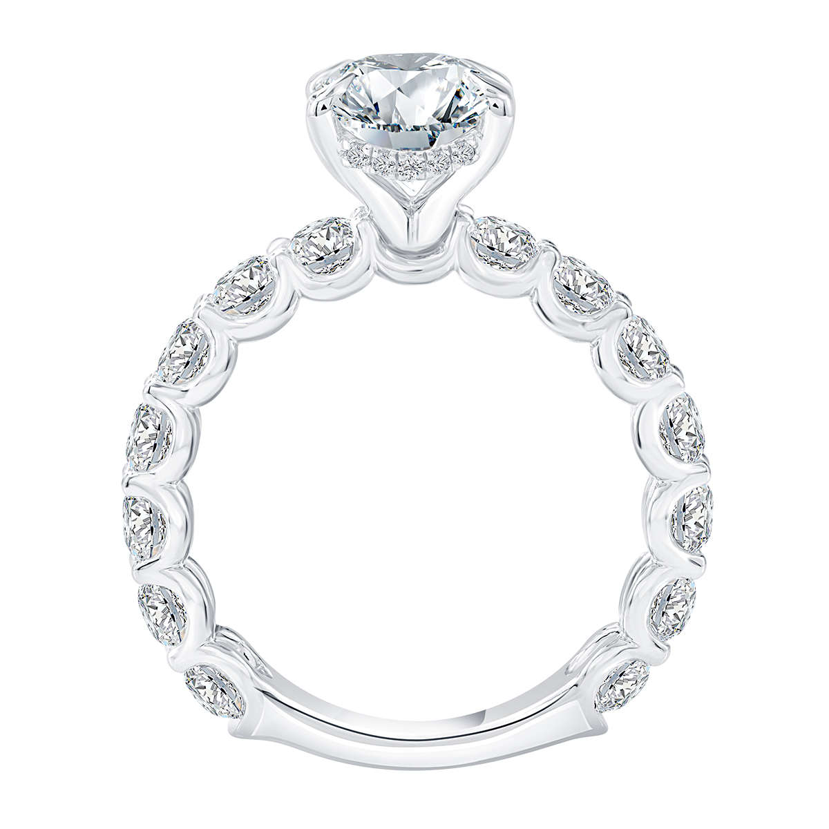 A. Jaffe Oval Diamond & Hidden Halo Engagement Ring Setting in Platinum