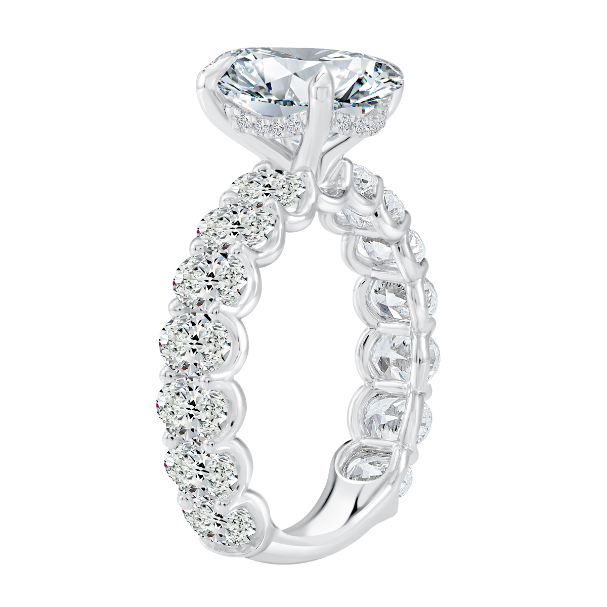 A. Jaffe Oval Diamond & Hidden Halo Engagement Ring Setting in Platinum