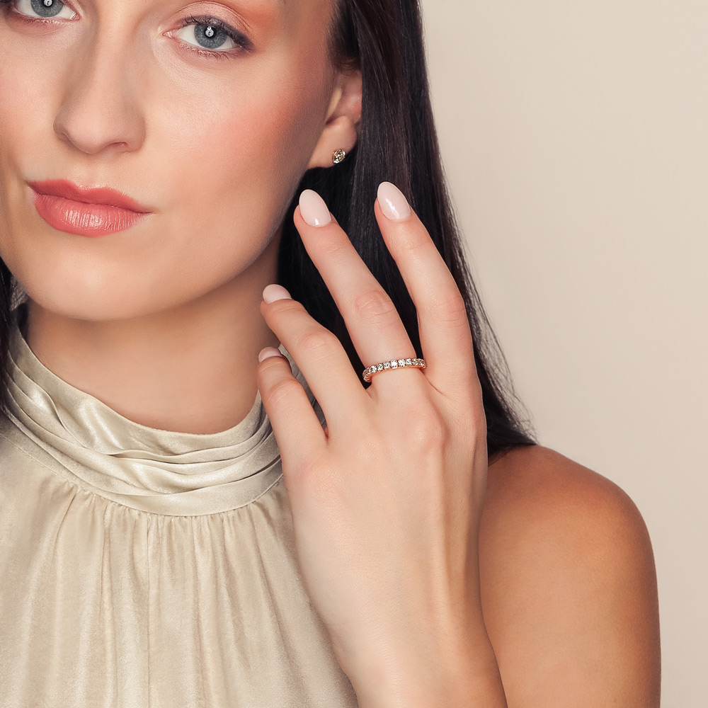 Demeglio Extensible Diamond Stretch Ring in Rose Gold