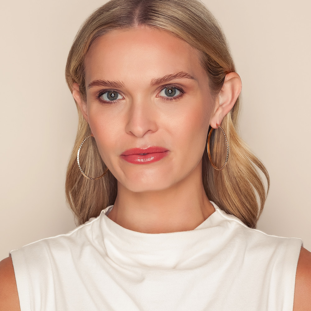 Harwell Godfrey Diamond Skinny Talisman Hoop Earrings in Yellow Gold