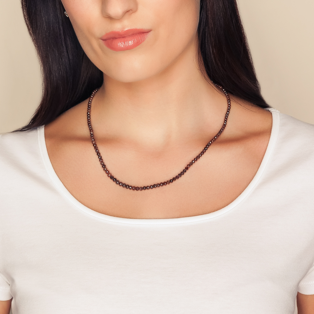 TARA Pearls Brown Diamond Bead Necklace in Black Rhodium, 20.5