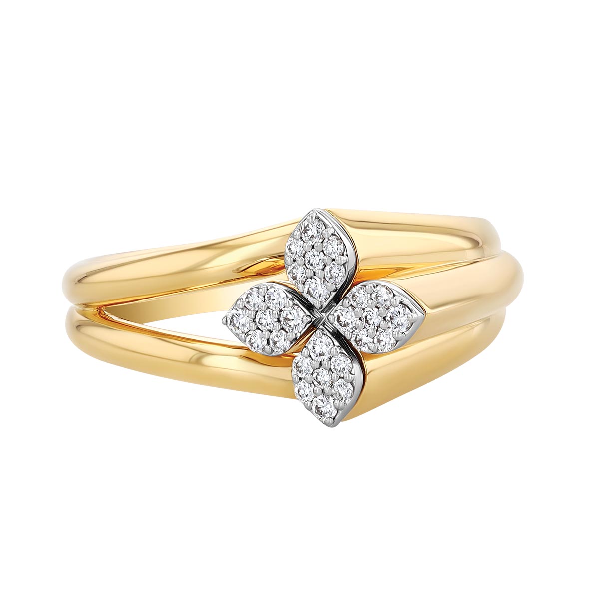 Roberto Coin Love in Verona Diamond Pavé Flower Wrap Ring in Two Tone
