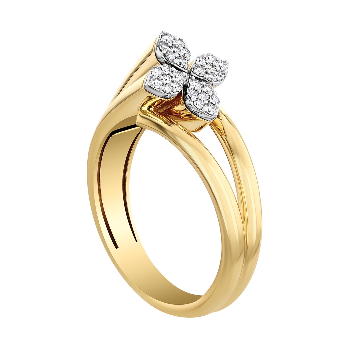 Roberto Coin Love in Verona Diamond Pavé Flower Wrap Ring in Two Tone